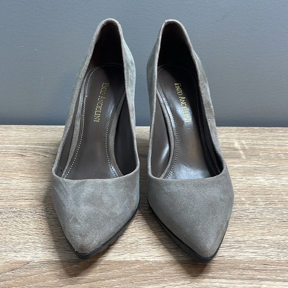 Enzo Angiolini Suede Pointed Toe Pumps Heels Grey Padded Insole Lug Sole Size 8 - Picture 3 of 11